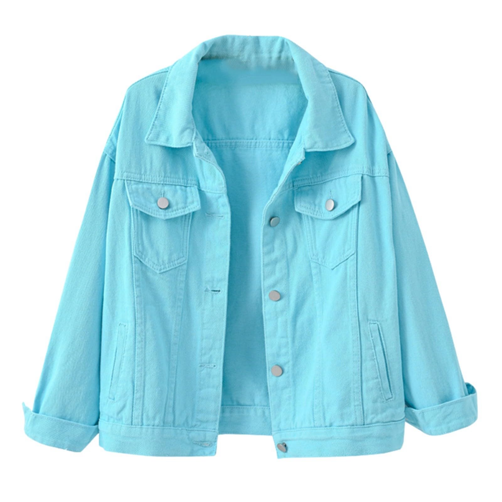 Chaqueta de mujer, chaqueta vaquera, chaqueta corta vaquera, chaquetas con bolsillo, chaqueta fina con botones, chaqueta de primavera, chaqueta de entretiempo de verano, chaqueta vaquera informal
