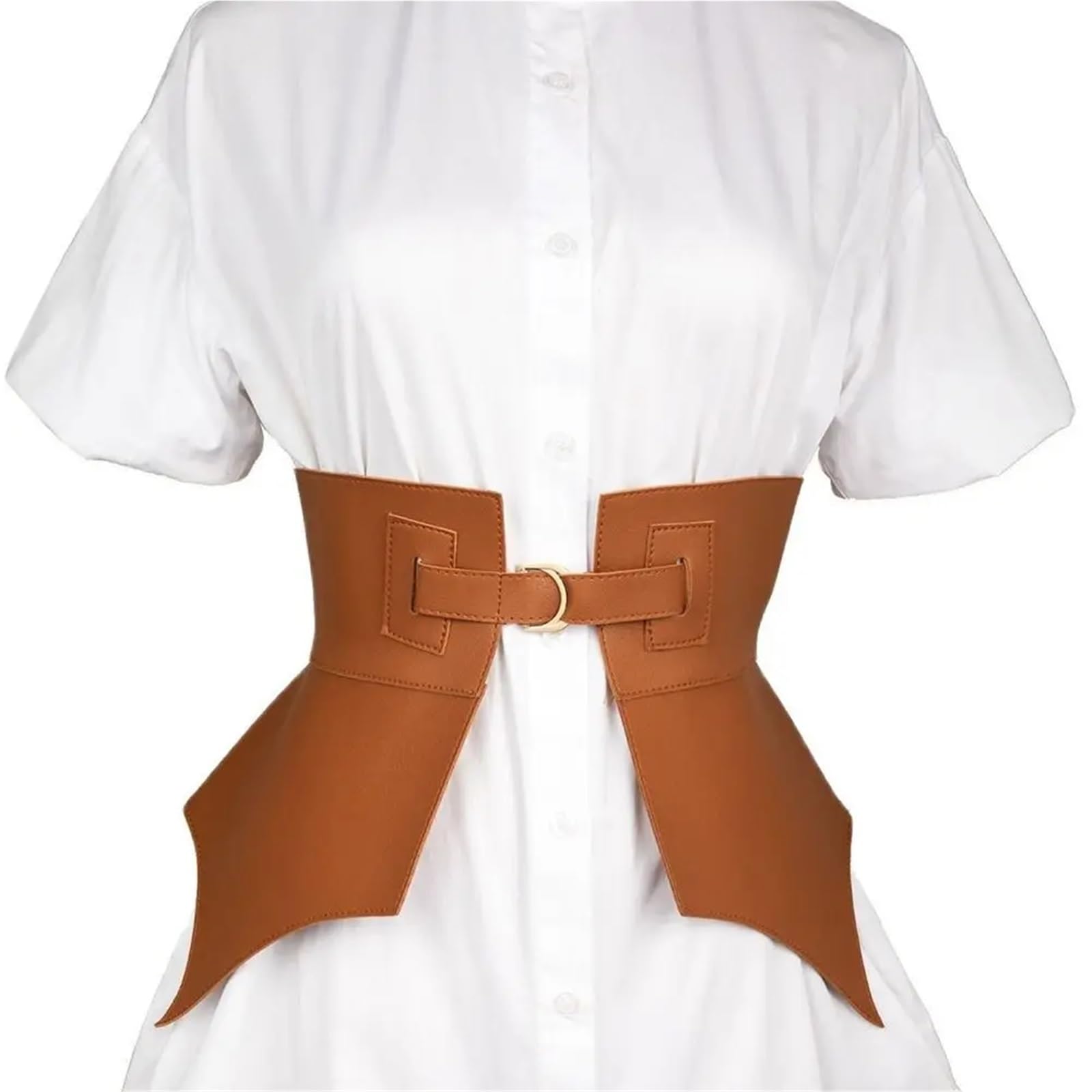 Cinturón ancho y largo de piel sintética irregular for mujer, estilo corsé for otoño e invierno para Jeans Pantalones Vestidos