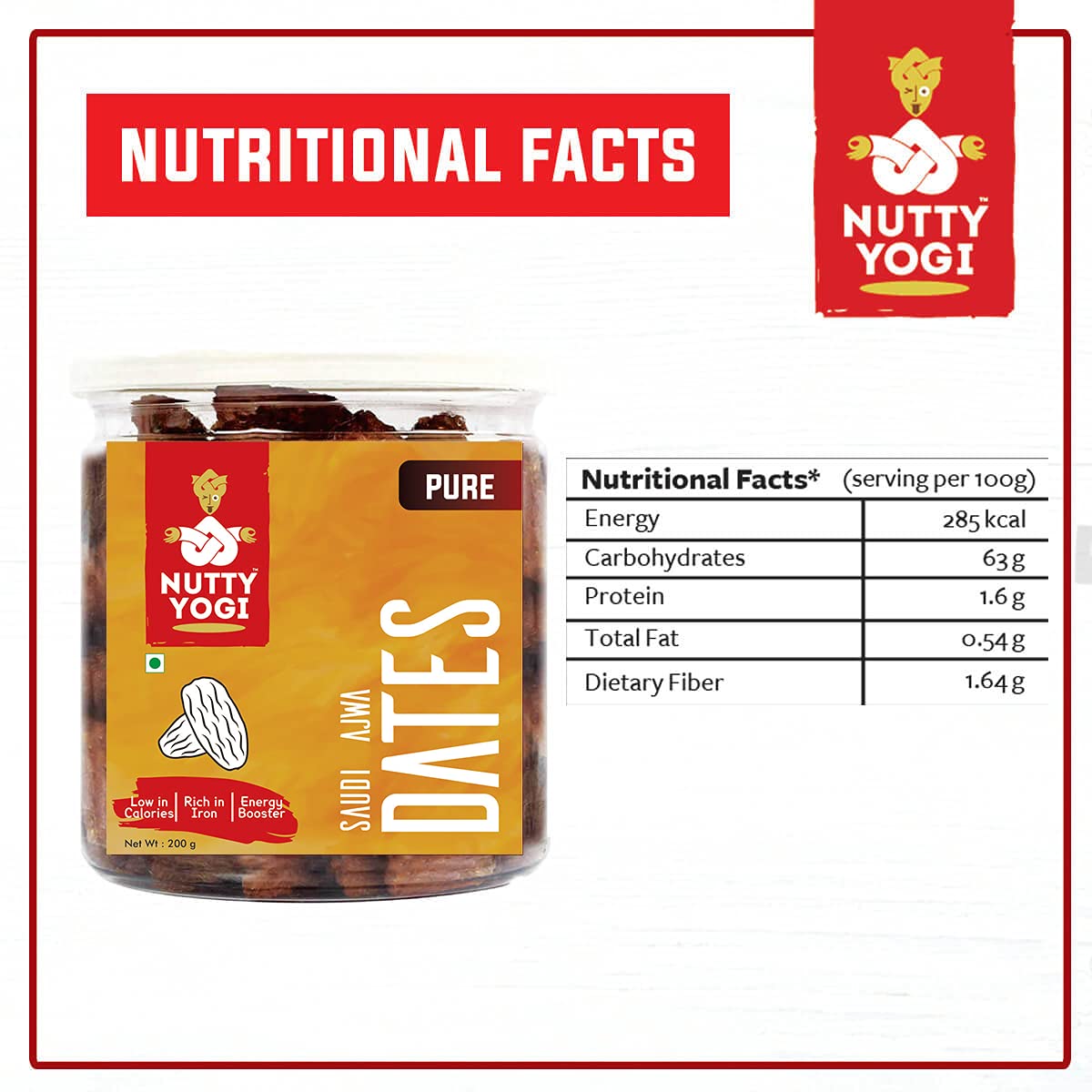 Nutty Yogi Original Ajwa Dates | Rich in Vitamins and Minerals | Original Imported Dates - 200gm (Pack of 2) 4