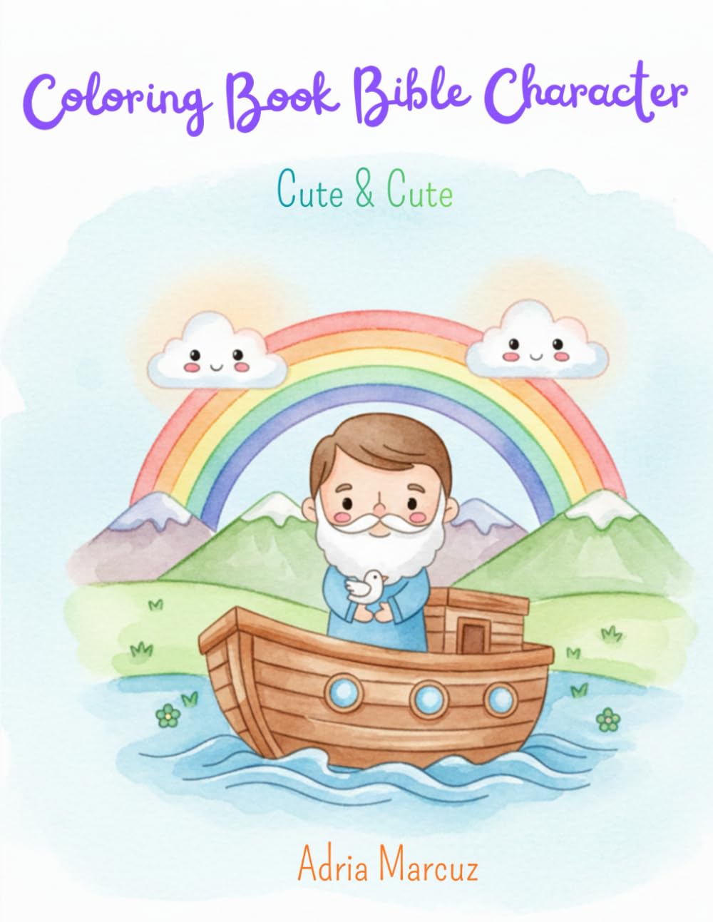Coloring Book Bible Character: Alphabet from A to Z Cute