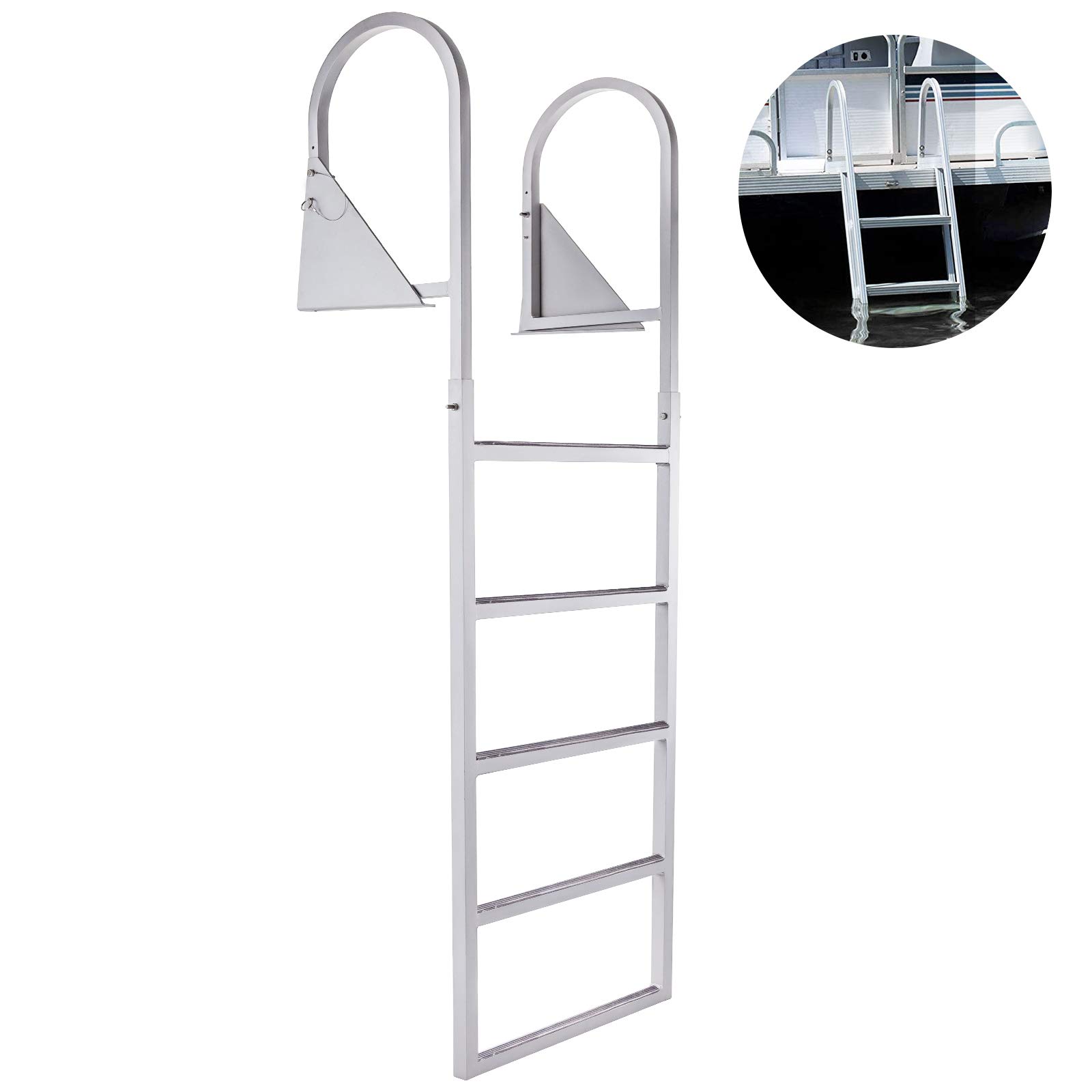 Buy BestEquip Aluminum Dock Ladder 5 Steps, Boat Dock Ladder 21Inch