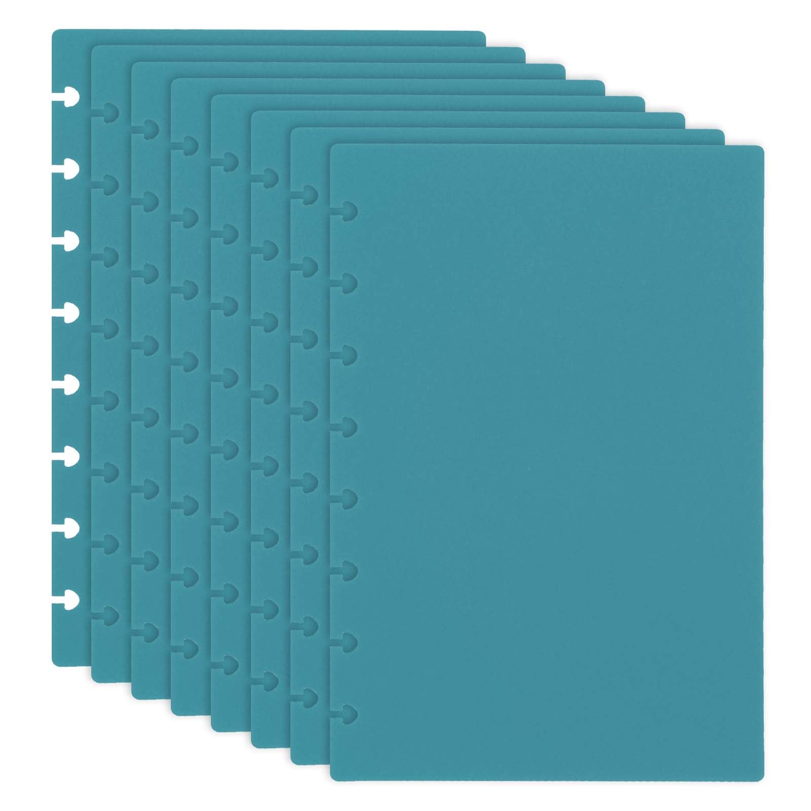 PATIKIL 4 Pair Discbound Notebook Cover, 5.75" x 8.74" Junior Size PP Disc Planner Cover for Arc Notebook Happy Planner Office Product, Blue