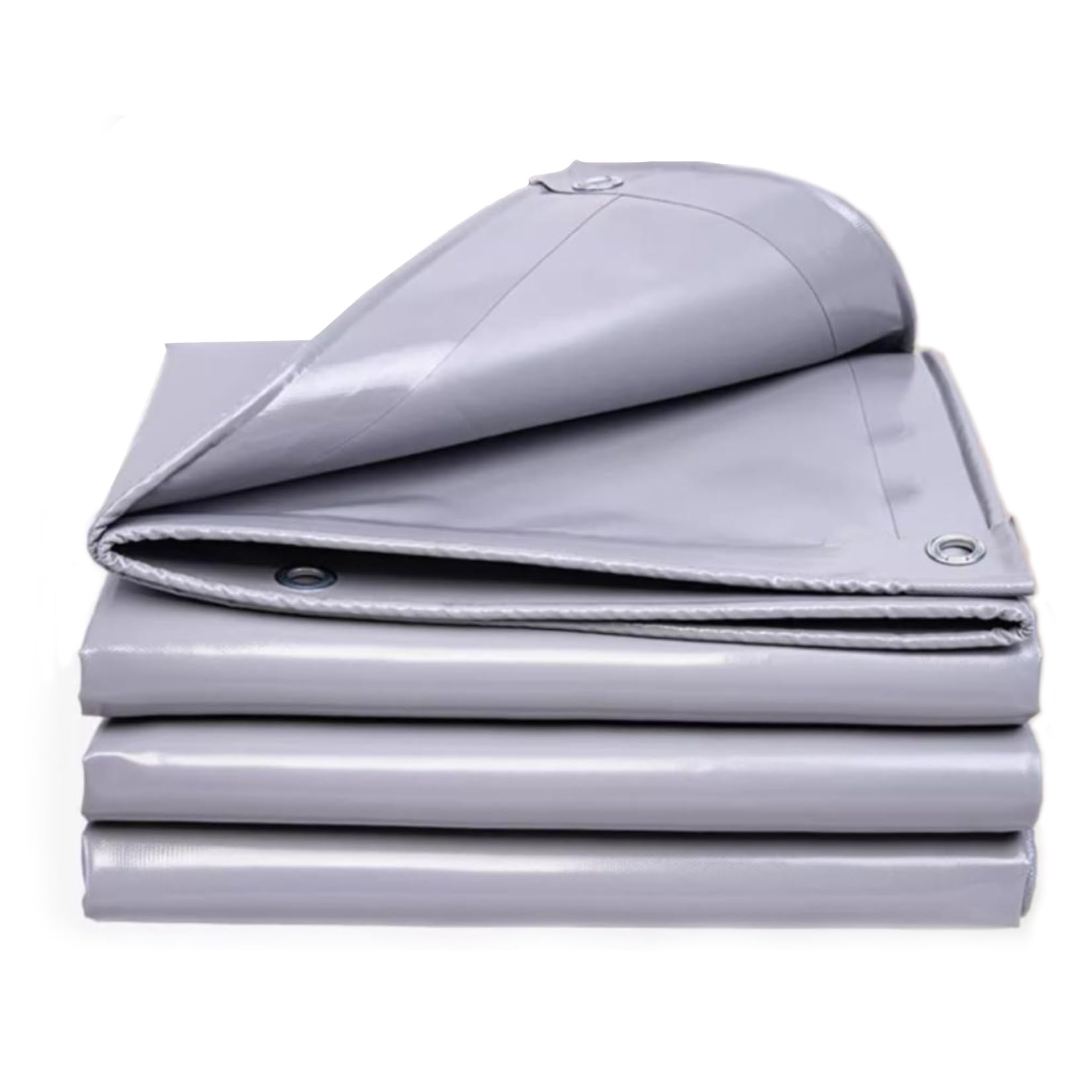 2x6m Tarpaulin Waterproof Heavy Duty 450g/m² pvc tent Tarp Outdoor UV-Anti Waterproof Tarpaulin for Camping Ground Sheet Garden Furniture Chicken Run Cover(Grey)