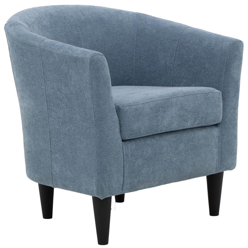 Pemberly Row Accent Chair, 32" H x 30.5" W x 27.5" D, Polyester Fabric, Light Blue Finish, Padded Seat, Traditional Club Chair Design, Durable Living