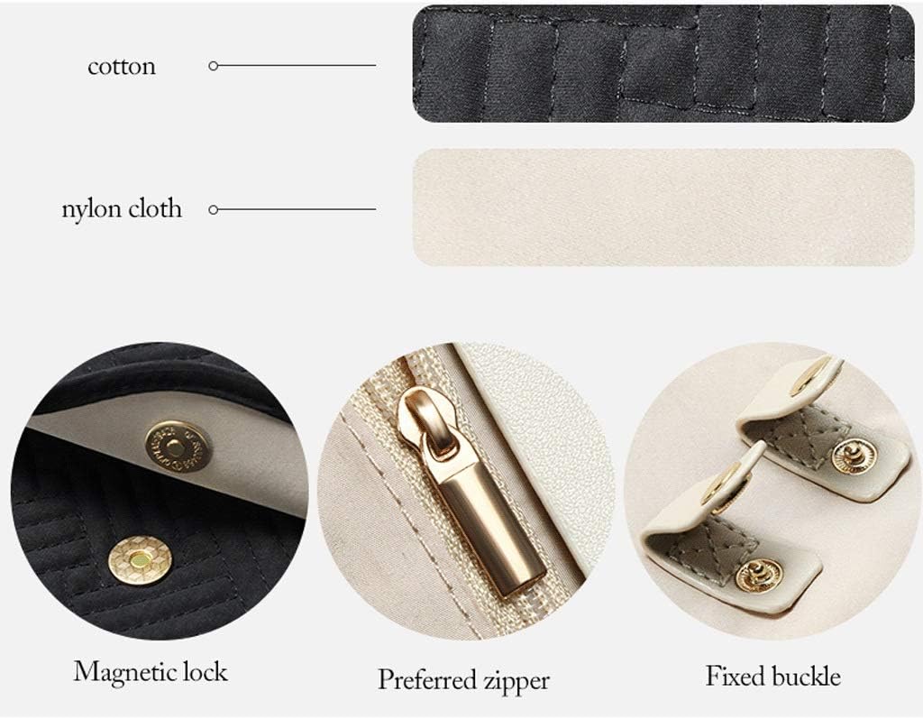 RWCCCRWS Jewelry Box Jewelry Box Black Jewelry Organizer Bag Foldable Travel Jewelry Roll Case with Zipper Pocket Compartments Storage Bag for Women Jewelry case Organizer (Color : Black)