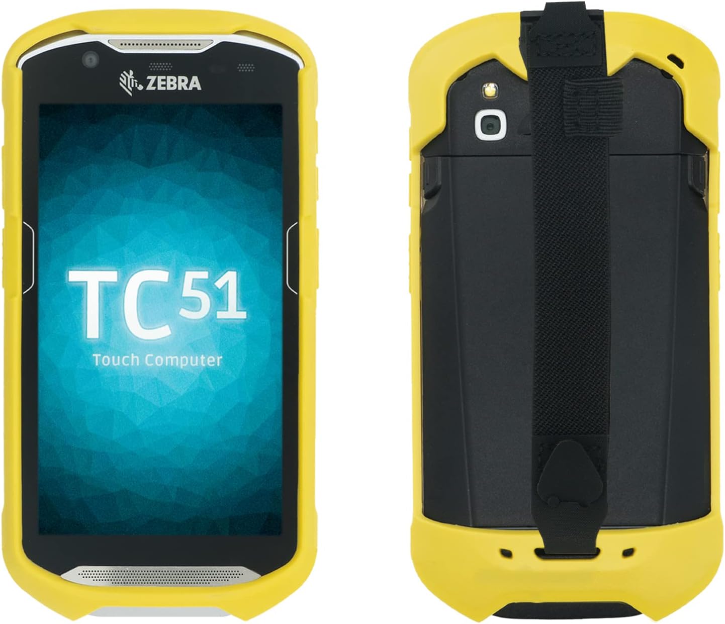 Protective Cover Bumper Case Rugged Boot with Hand Strap for Zebra TC51 TC510K TC52 TC56 TC57 (Yellow) - Image 3
