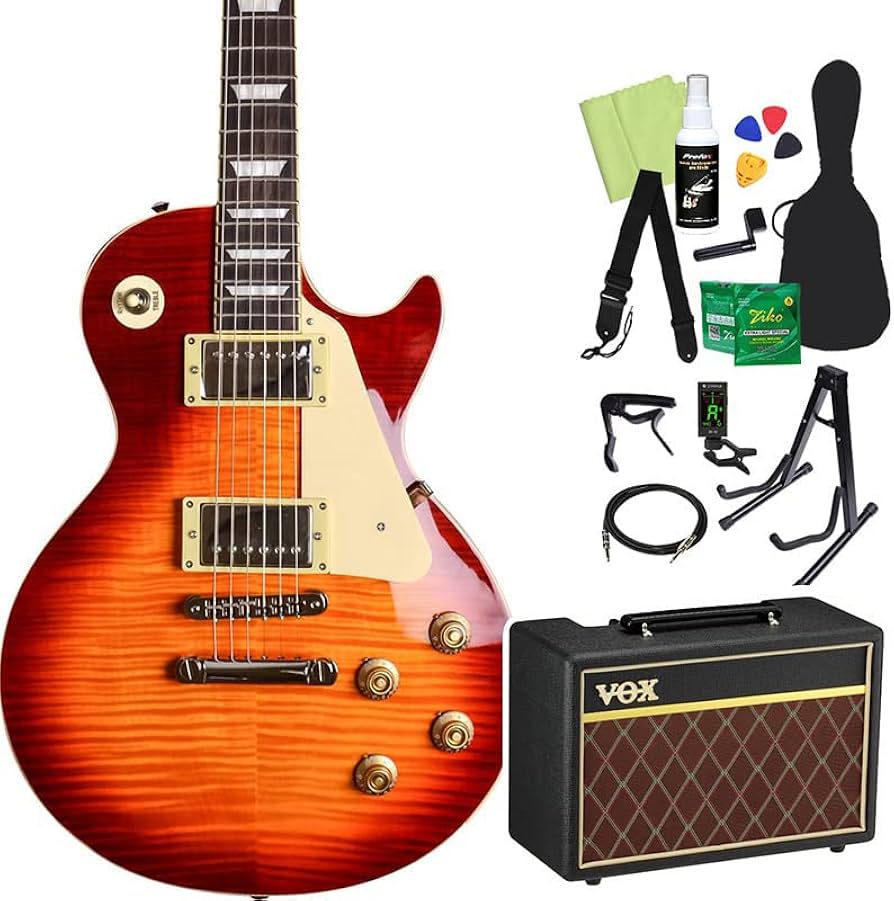 Amazon | Burny SRLG55 Vintage Cherry Sunburst 初心者14点セット