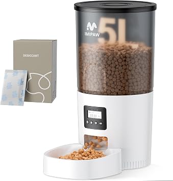 5L Automatic Cat Feeders and 6-Pack Pet Food Desiccant Bags
