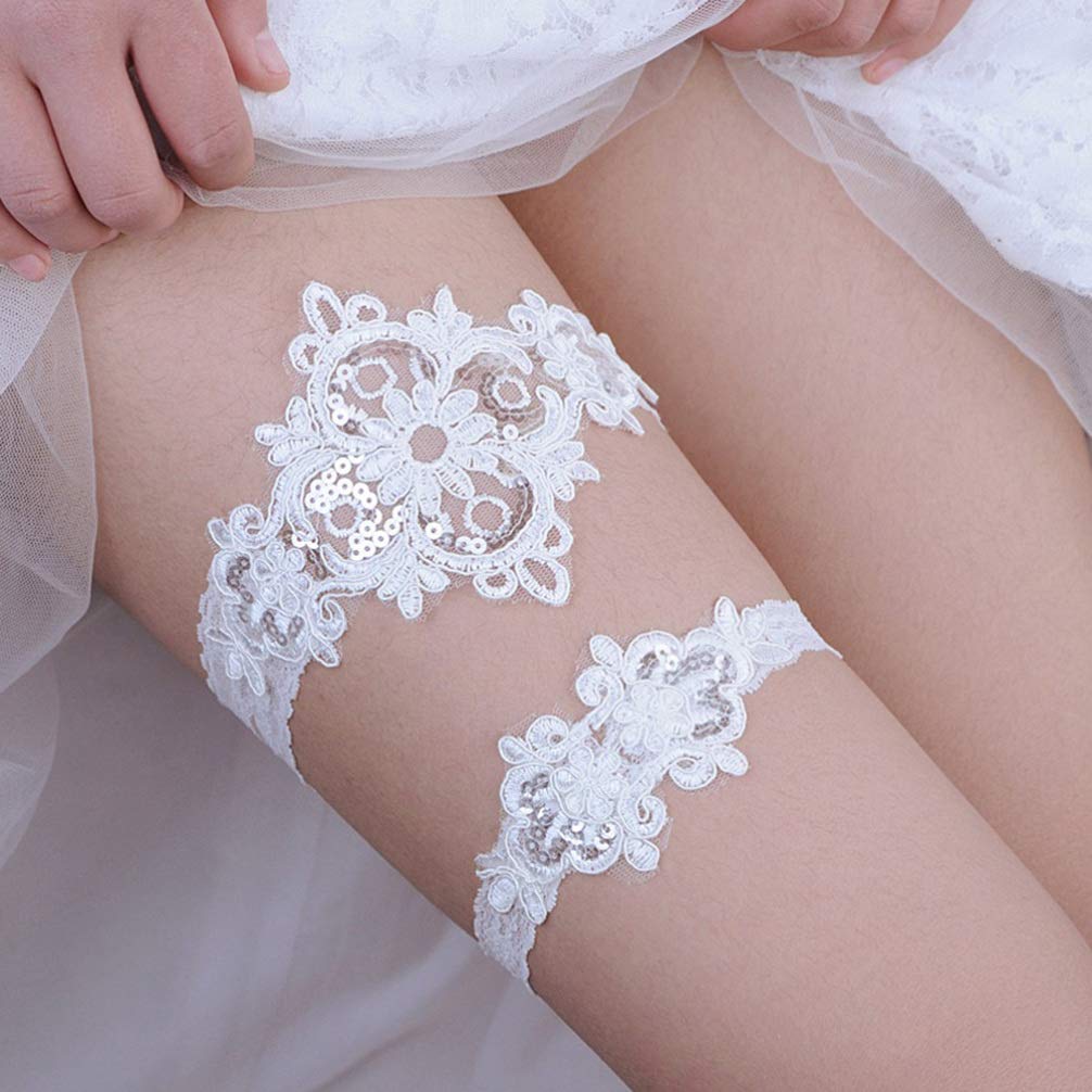 Pas do pończoch panny młodej elastyczna elegancka koronkowa opaska na nogę Foot Decor zestaw pasów do pończoch udo pierścień ozdoby akcesoria do ślubu wieczór panieński Party sprzyja dostawom