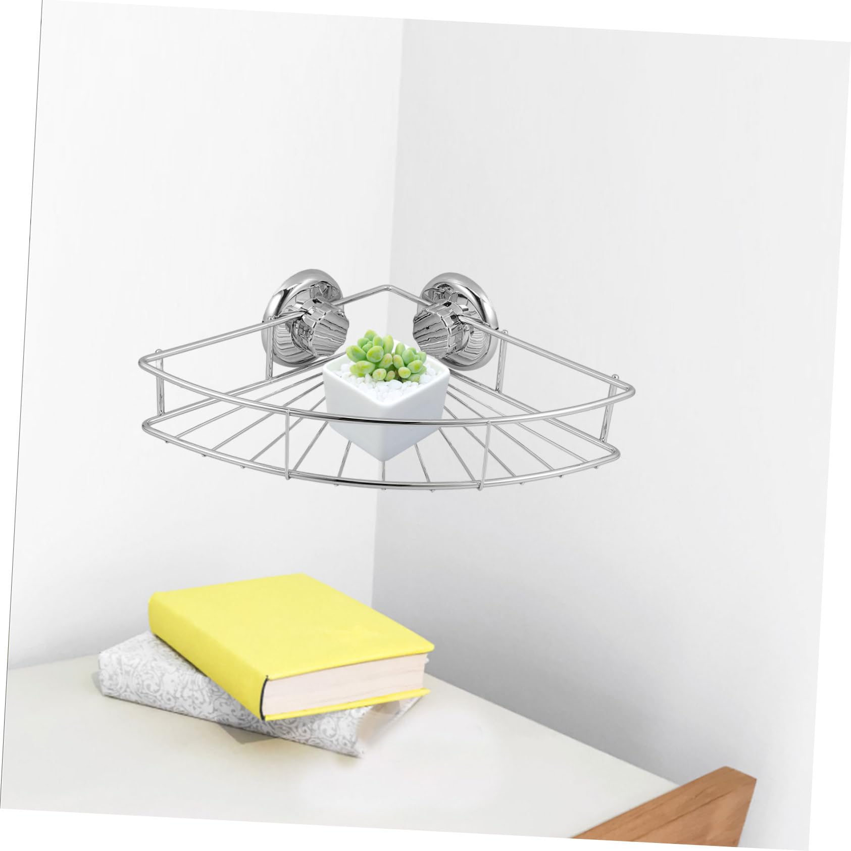 Garneck Acciaio Inox Mensola Design a Ventaglio Angolare, a Ventosa