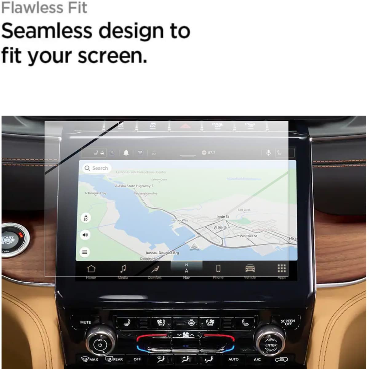 Tempered Glass Screen Protector Compatible With 2022-2024 Jeep Grand Chewokee,Anti-Scratch,Shock-Resistant,HD Clear,Protecting Uconnect 5 System 10.1