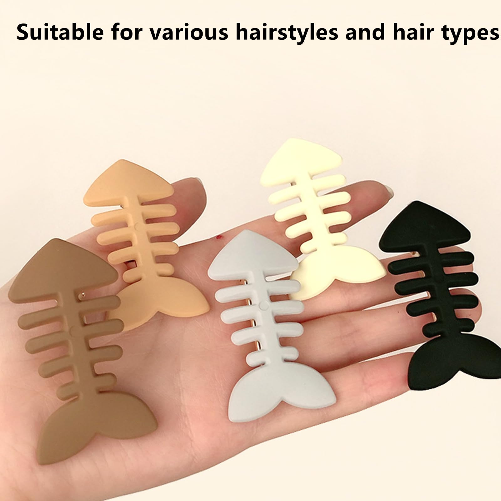 4 Packs Fish Bone Hair Clips, Cute Fish Shaped Hair Barrettes for Women Girls, Geometric Hairpins Hair Accessories Fishbone Alligator Hair Clips for Teen Girls