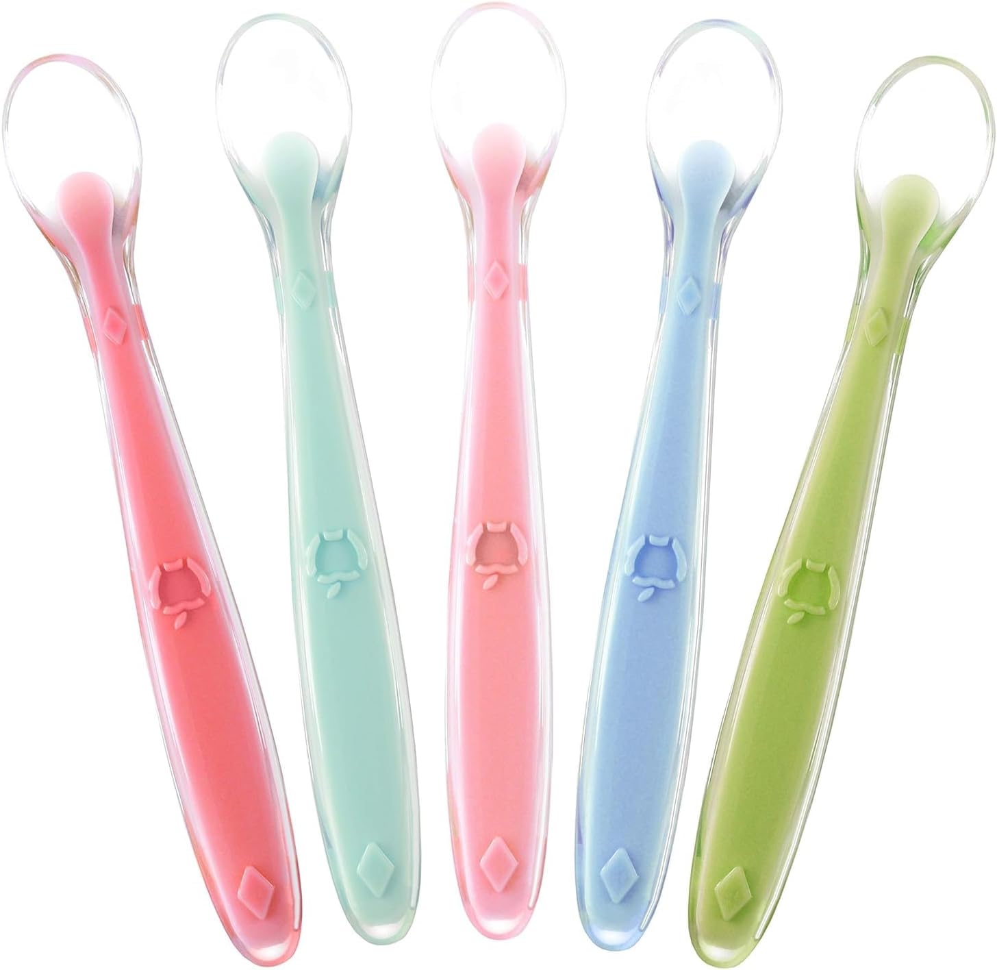Best First Stage Baby Spoons BPA Free, 5-Pack, STARIGHT Soft Silicone Baby Feeding Training Spoon Gift Set for Infant