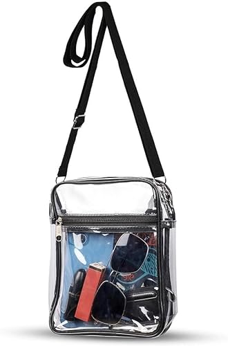 EcoNour Bolsa transparente aprobada para estadios Pequeña bolsa transparente para conciertos, deportes Bolso transparente para estadio para mujer,