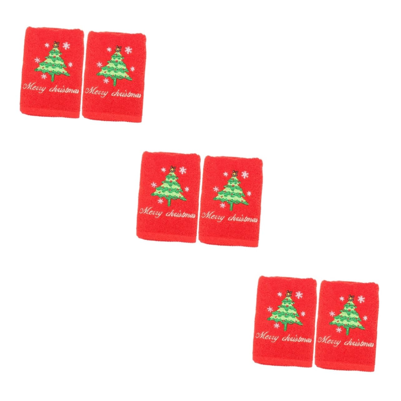 Toalla de Navidad para cocina PRETYZOOM, juego de 6 toallas festivas portátiles color rojo