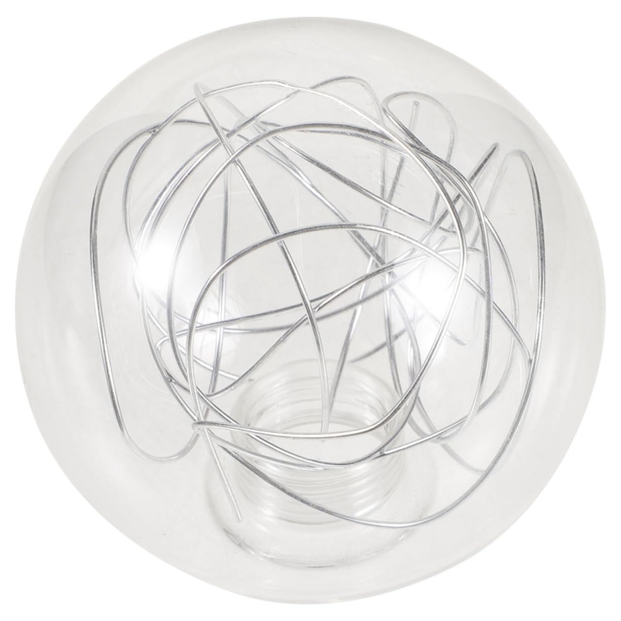 Angoily Globe Glass Lampshade Silver Aluminium Wire Replacement Light Bulb Cover for Pendant Ceiling Fixture