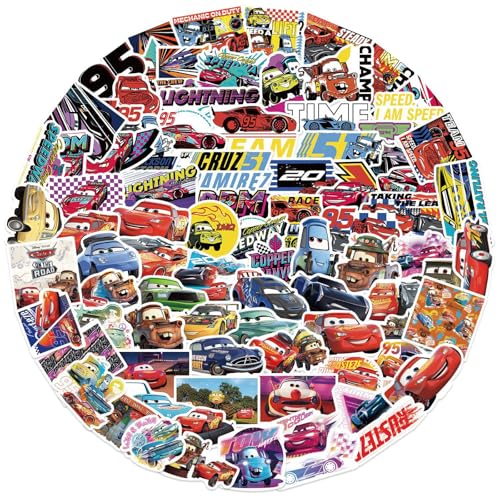 100PCS Disney Cartoon Movie Cars Stickers for Kids,Vinyl Waterproof Princess Decal for Water Bottle Laptop Toy Sticker for DIY Decorate Bumper Phone...