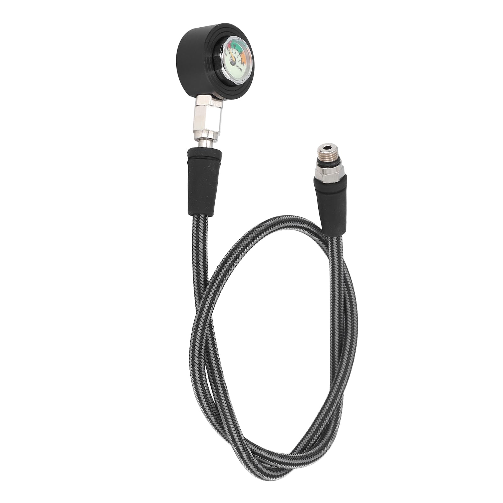 aqxreight Manómetro de Buceo, Instrumento Sumergible Profesional con Rotación de 360 ​​Grados y Pantalla Luminosa, Manguera de Fibra de Carbono y Construcción de Aleación de Aluminio, Compatible con