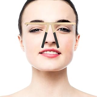 Eyebrow Ruler, Reusable Eyebrow Balance Caliper Stencils Makeup Ruler Shaping Measure Symmetrical Positioning Tool(Gold)