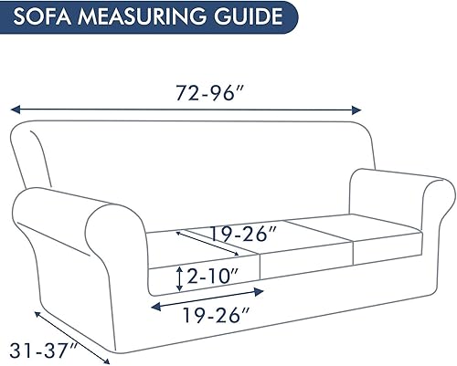 Miniatura 7 de Fundas de sofá elásticas impresas para sofá de 3 cojines (182 a 89.8 in, limón) paquete de fundas de sofá para 2 cojines de sofá (147 a 71.7 in),