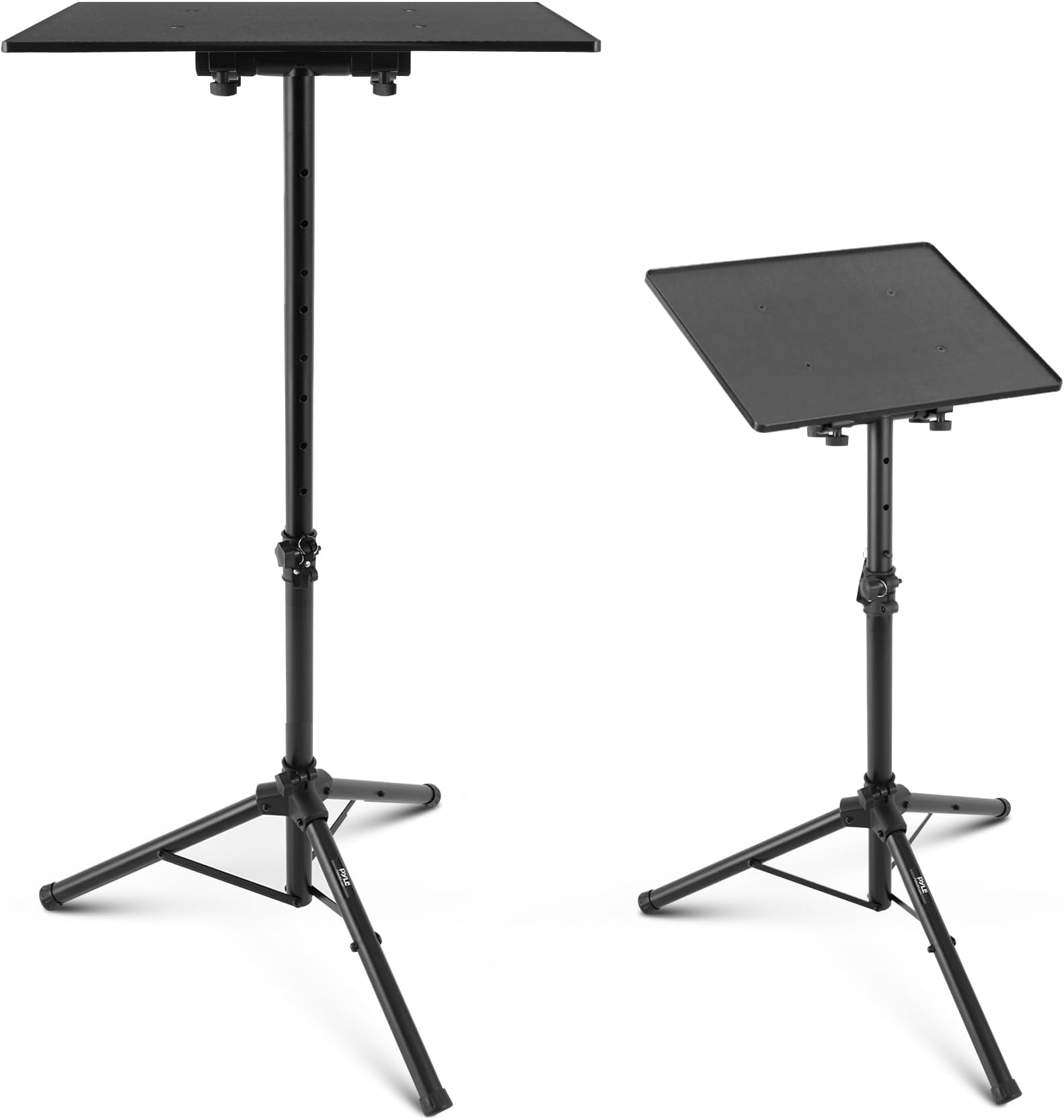 Pyle Universal Laptop Projector Tripod Stand - Computer, Book, DJ Equipment Holder Mount Height Adjustable Up to 35 Inches w/ 14'' x 11'' Plate Size - Perfect for Stage or Studio Use - PylePro PLPTS2