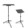 Pyle Laptop & Projector Tripod Stand, Adjustable Height to 89cm, 36x28cm Platform, Portable Mount for DJ Gear, Books, Computers, for Stage, Studio, Office