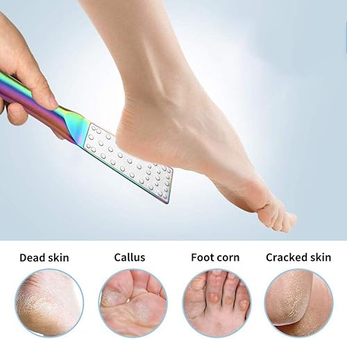 Miniatura 6 de Paquete de 2 limas de pedicura para pies, removedor de callos de doble cara, de acero inoxidable, accesorios profesionales para callos de piel