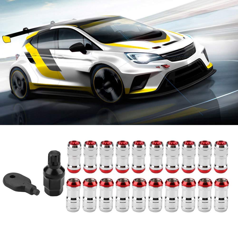 Rote Radmutter M12 x P1,5 Auto Racing Radmuttern Schraube für die meisten Aftermarket (rot)