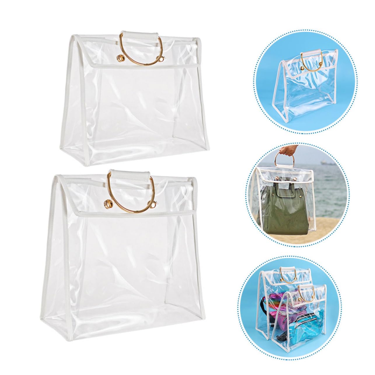 Ipetboom Organizador Colgante Transparente para Bolsos PVC 2 Piezas | Doble Pack, Diseño Visible para Localizar Contenido al Instante, Uso en Armario y Estancias Infantiles o Baño