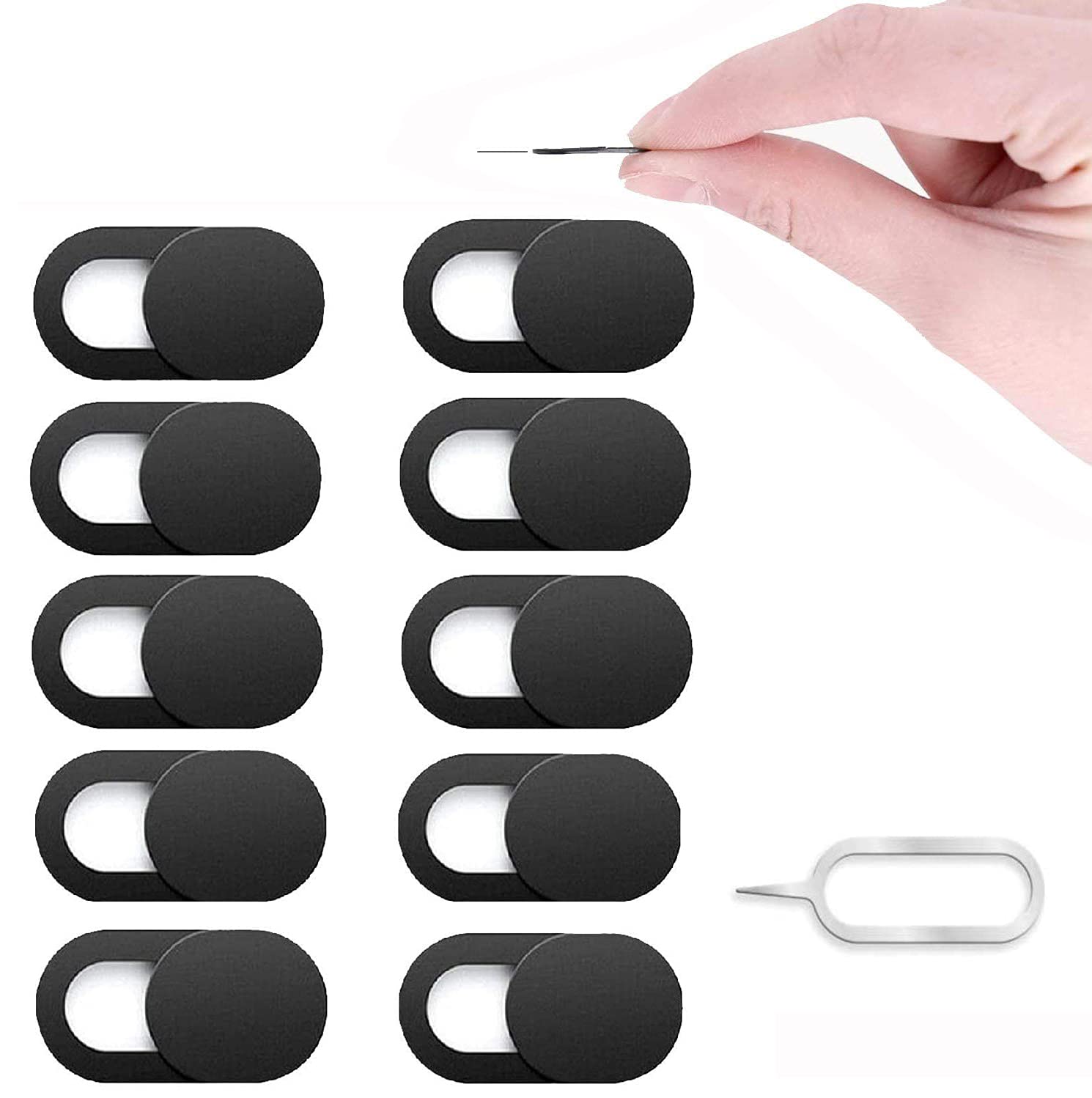 Proxima Direct 10PCS Webcam Cover Slider (Refuse Spying), 0.7mm Ultra Thin Web Photo Camera PC Laptop Cover Sticker for Desktop MacBook Pro, Mac Mini, Tablet, Smart Phone, Protect Privacy ABS