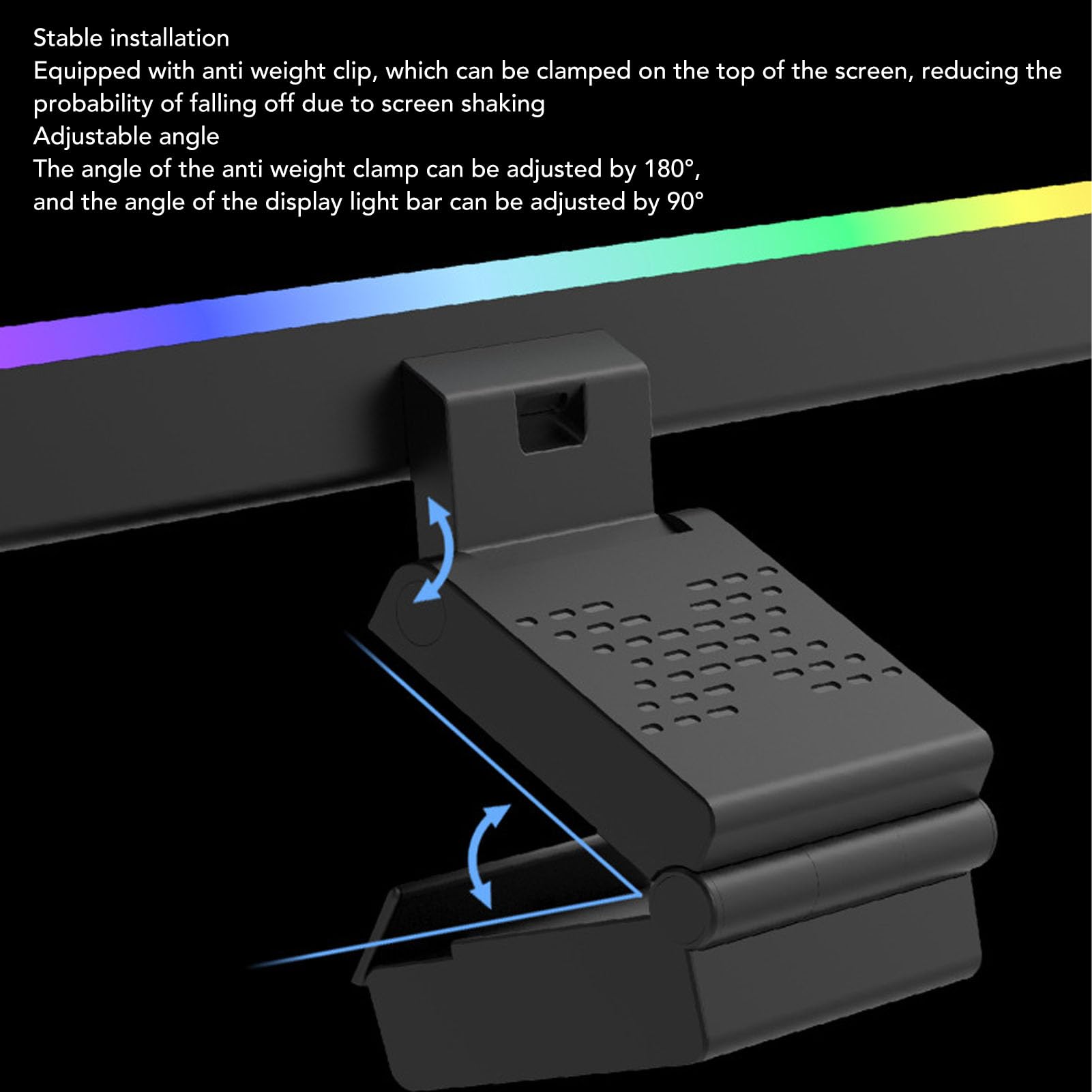Sxhlseller Barre Lumineuse D'ordinateur RVB, Synchronisation de la Musique, Fonction Minuterie, éclairage à intensité Variable, Contrôle Tactile, Conception Antiéblouissante, Angle