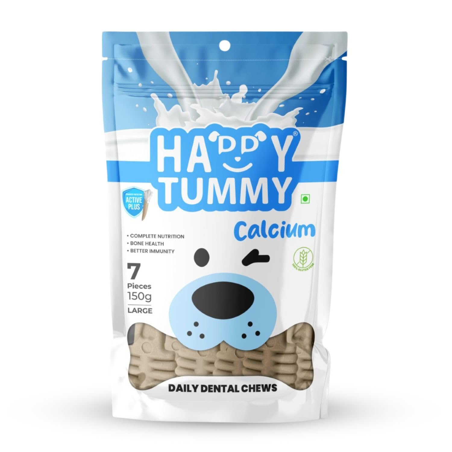 Happy Tummy Bone Treat for Medium to Large Dogs (Calcium Bone, 7 Pieces, Large) | Daily Dental Chews | Better Immunity | Bone Health | Complete Nutrition | Sold by Foodie Puppies with Free Key Ring (B0CSDLJM8Y) Amazon Price History, Amazon Price Tracker