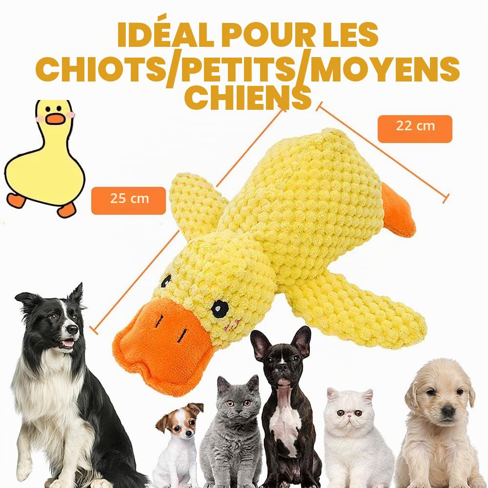 Speedy Panther Jouets en peluche pour petits chiens, jouets couineurs en forme de canard, jouet doux pour chiots de petite et moyenne taille – 25 cm