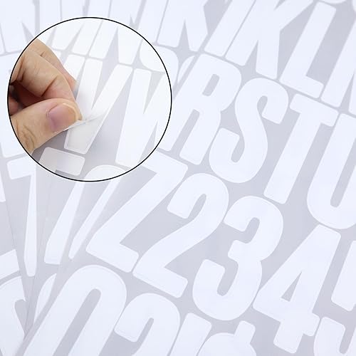 Miniatura 2 de 8 hojas de calcomanías de números de letras, calcomanías de vinilo del alfabeto de 2 pulgadas, calcomanías autoadhesivas de letras de puntuación