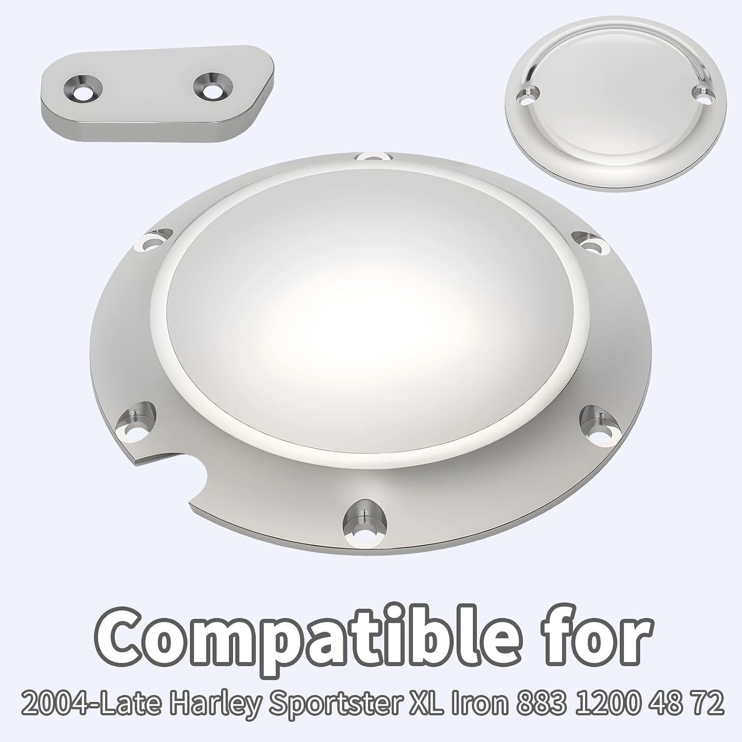 3Pc Clutch/Derby Timer and Points Covers for 2004-Late Harley Sportster XL Iron 883 1200 48 72,Chrome