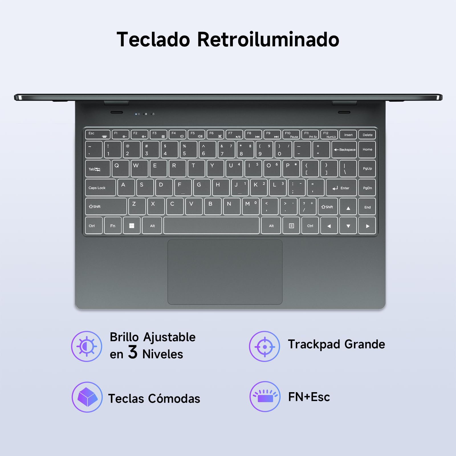 BMAX Ordenador Portátil Intel N150 14 Pulgadas Pantalla Táctil 16GB RAM 512GB SSD Win 11 Teclado Retroiluminado
