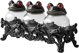 Seasoning Jar - Glass Frog Design, Salt Pepper Canister, Kitchen Pantry Organizer Storage Container, Decorative Holder | Countertop Food Storage Solution For Home Apartment Cooking Spaces