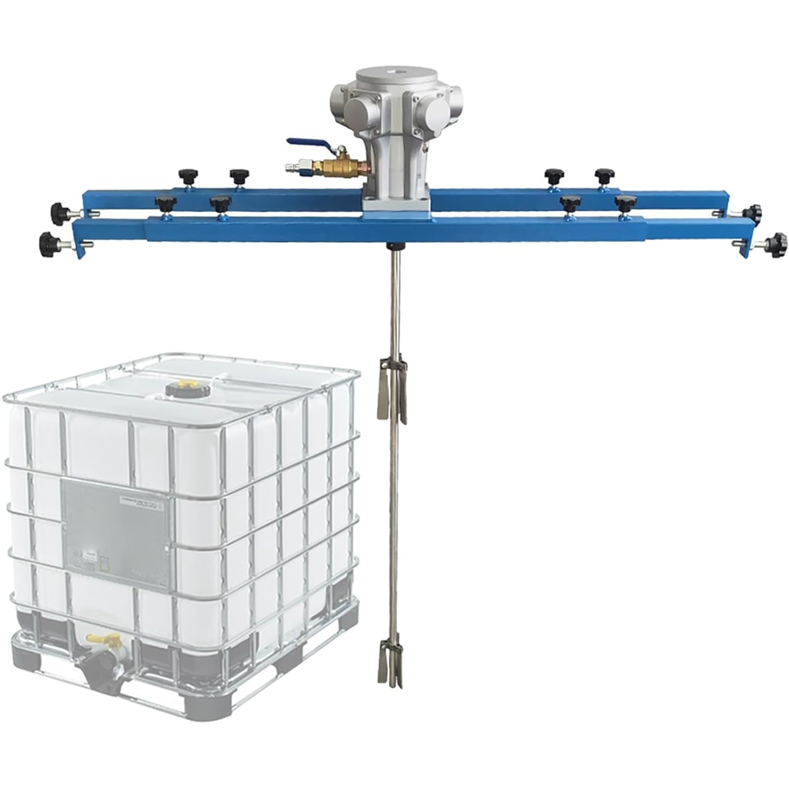 Mezclador neumático de Pintura de Acero Inoxidable para Tanques IBC, agitador de Servicio Pesado de 1300RPM con Soporte Ajustable, Ideal para soluciones de viscosidad Media-Alta Mezcla