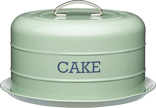 KitchenCraft Living Nostalgia - Caja hermética para pasteles, 11.2 x 7.1 in, color verde salvia inglesa