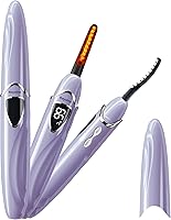 Raysino S600 Heated Eyelash Curler: Rechargeable, 8s Fast Heat, 24H Lasting Curl, Safe & Portable for All Lashes (Lilac/Silver)
