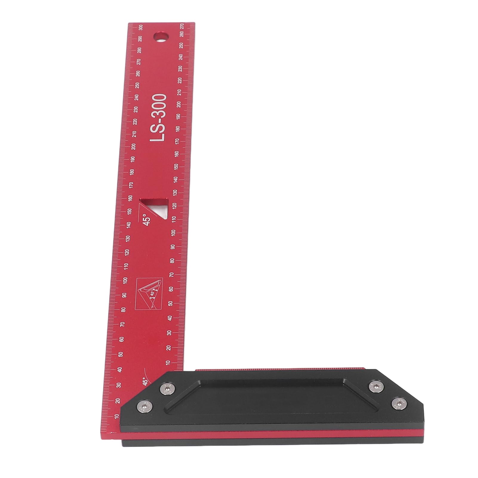 Regla de trazado para carpintería, regla para carpintería en forma de L, regla de trazado de aleación de aluminio con llave hexagonal, regla de medición doble de 45° de lectura