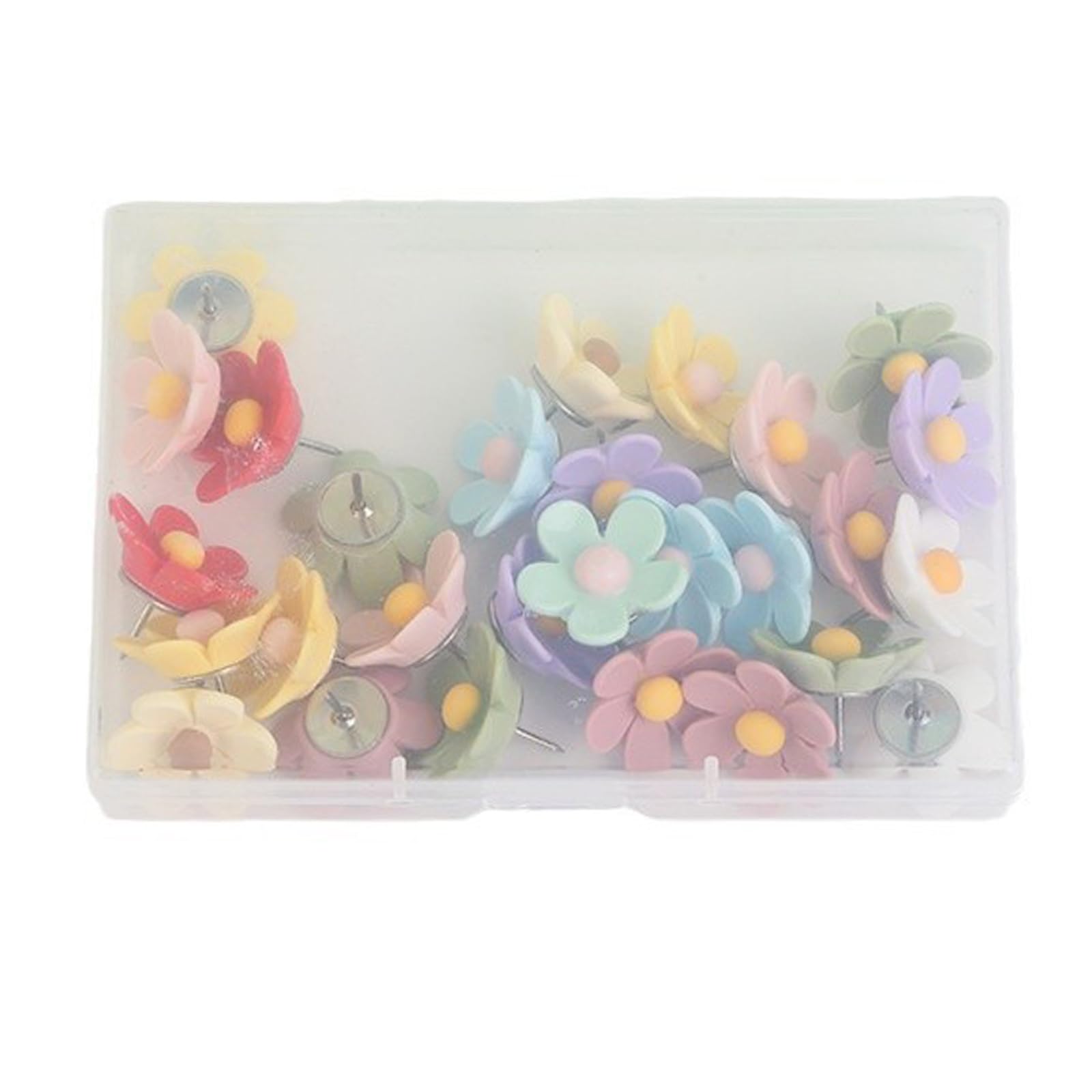 20 / 30Pcs Flower Push Pins Decorative Thumbtacks Cork Notice Board Thumb Tacks with Case for Cork Bulletin Flower Push Pins for Fabric Wall