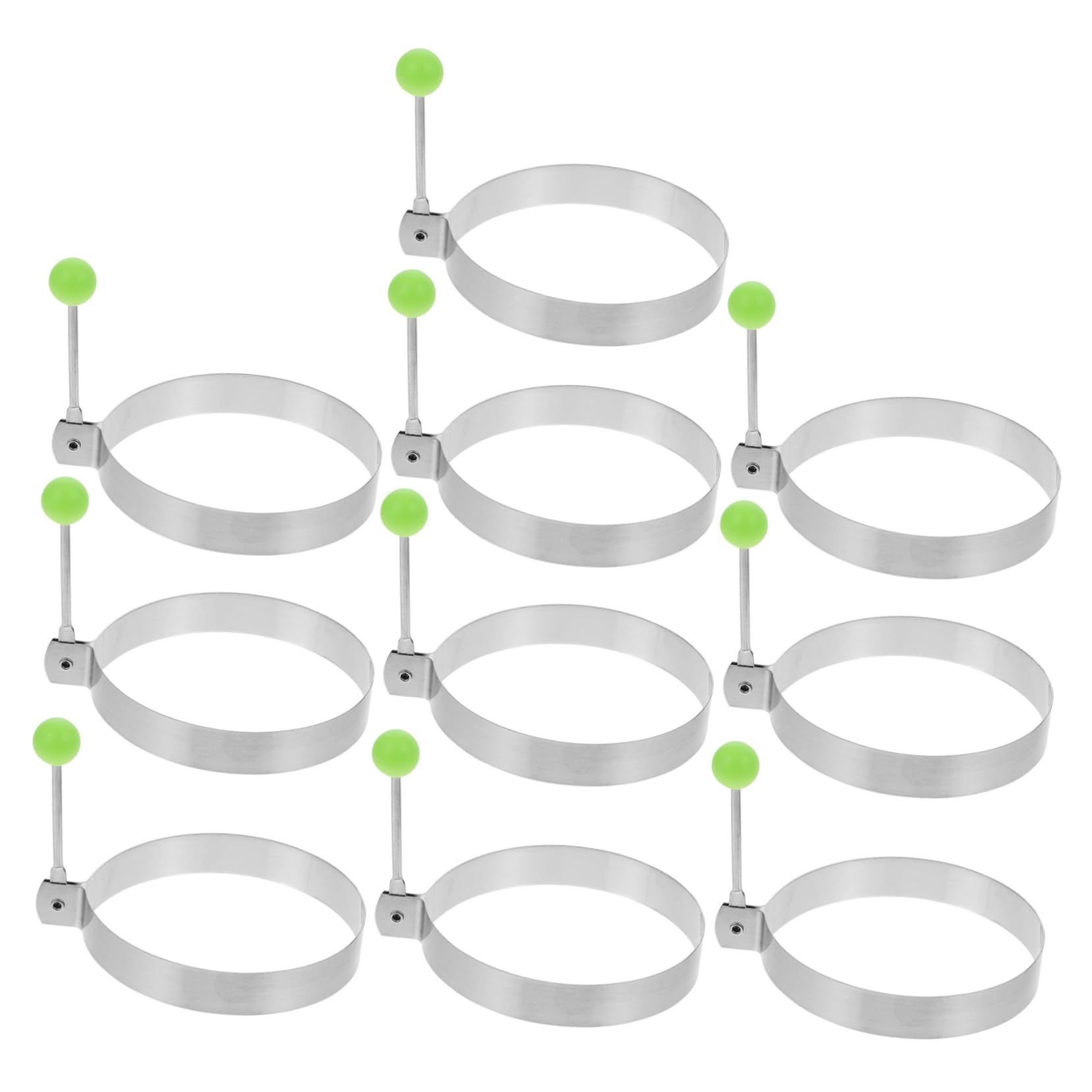 TIDTALEO 12pcs Omelet Egg Shaped Mold Tray Mold Chocolate Chip Muffins Non Stick Silicone Ring Egg Shaper Circle Shaper Egg Shaper Mold Cake Mold Ring Egg Frying Ring Mold Breakfast Whisk M