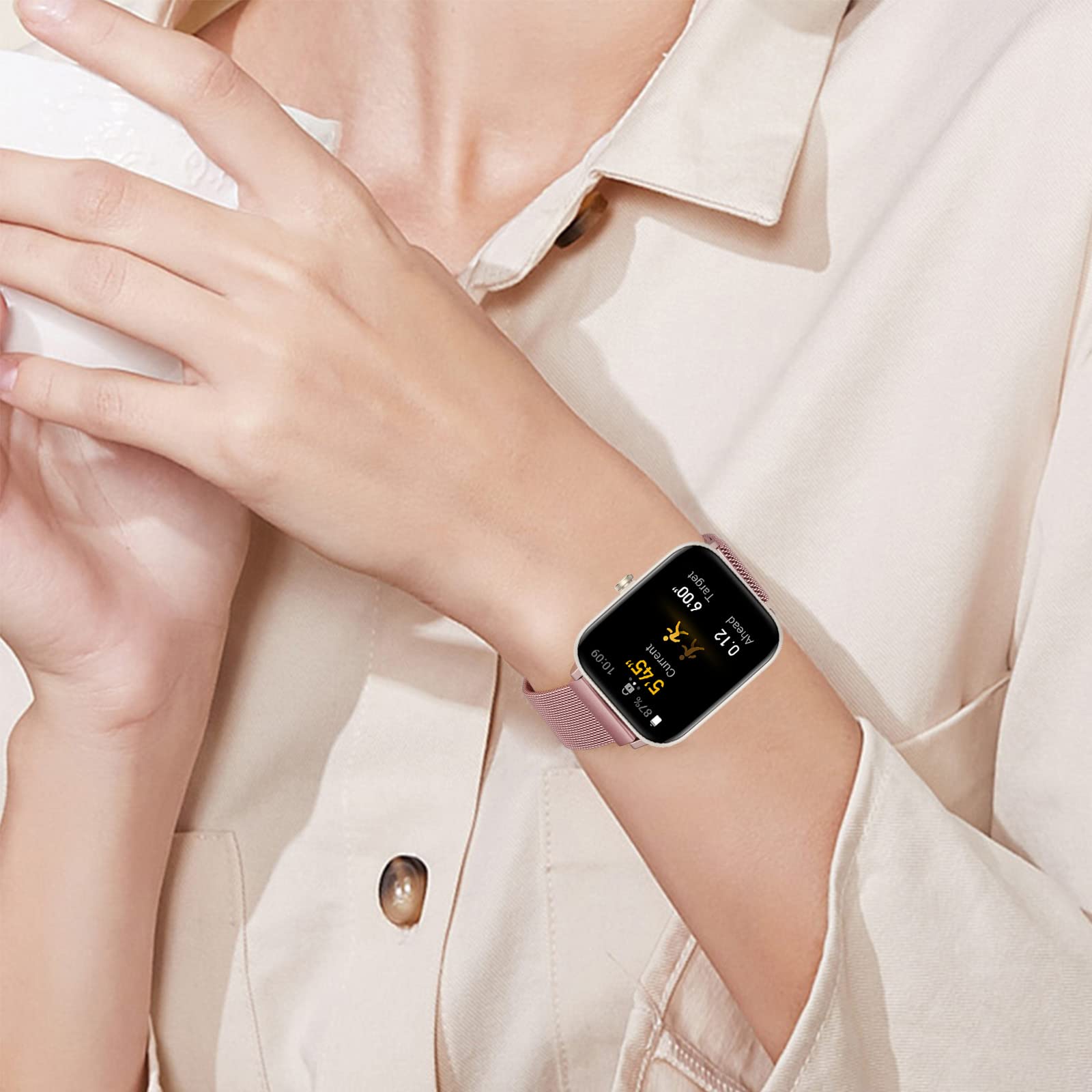 Bandas de metal para Amazfit GTS / GTS 2 / GTS 2e / GTS 2 mini, correa de repuesto de acero inoxidable de liberación rápida de 0.787 pulgadas para Amazfit Bip U Pro/Bip/Bip Lite/Bip S/Bip S 6