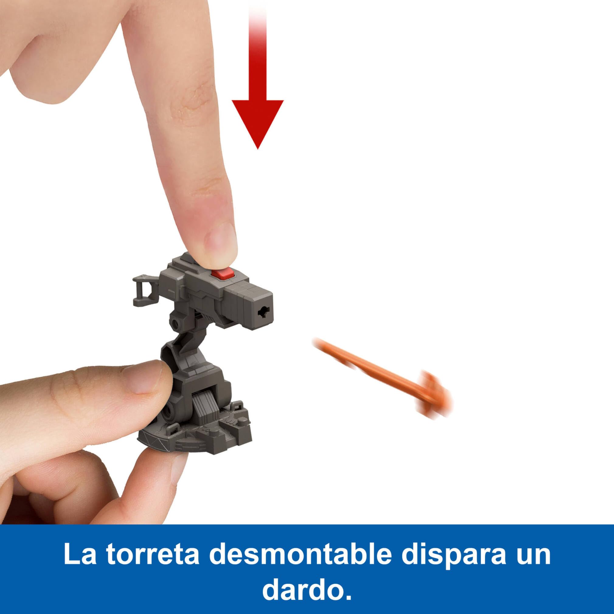 Mattel Jurassic World El Renacer Vehículo Persecución y captura con un humano y un dinosaurio, figura de Martin Krebs y velocirraptor, torreta y dos proyectiles, JGB59