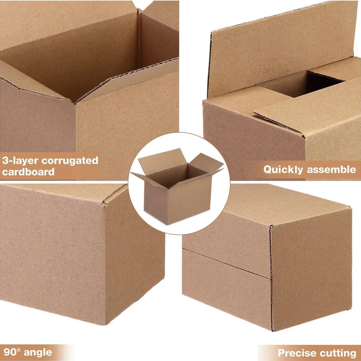10 szt. jednościennych pudełek z tektury falistej, 20 x 10,5 x 13,5 cm, brązowe opakowania paczkowe, pudełka wysyłkowe do przeprowadzki, opakowanie prezentowe