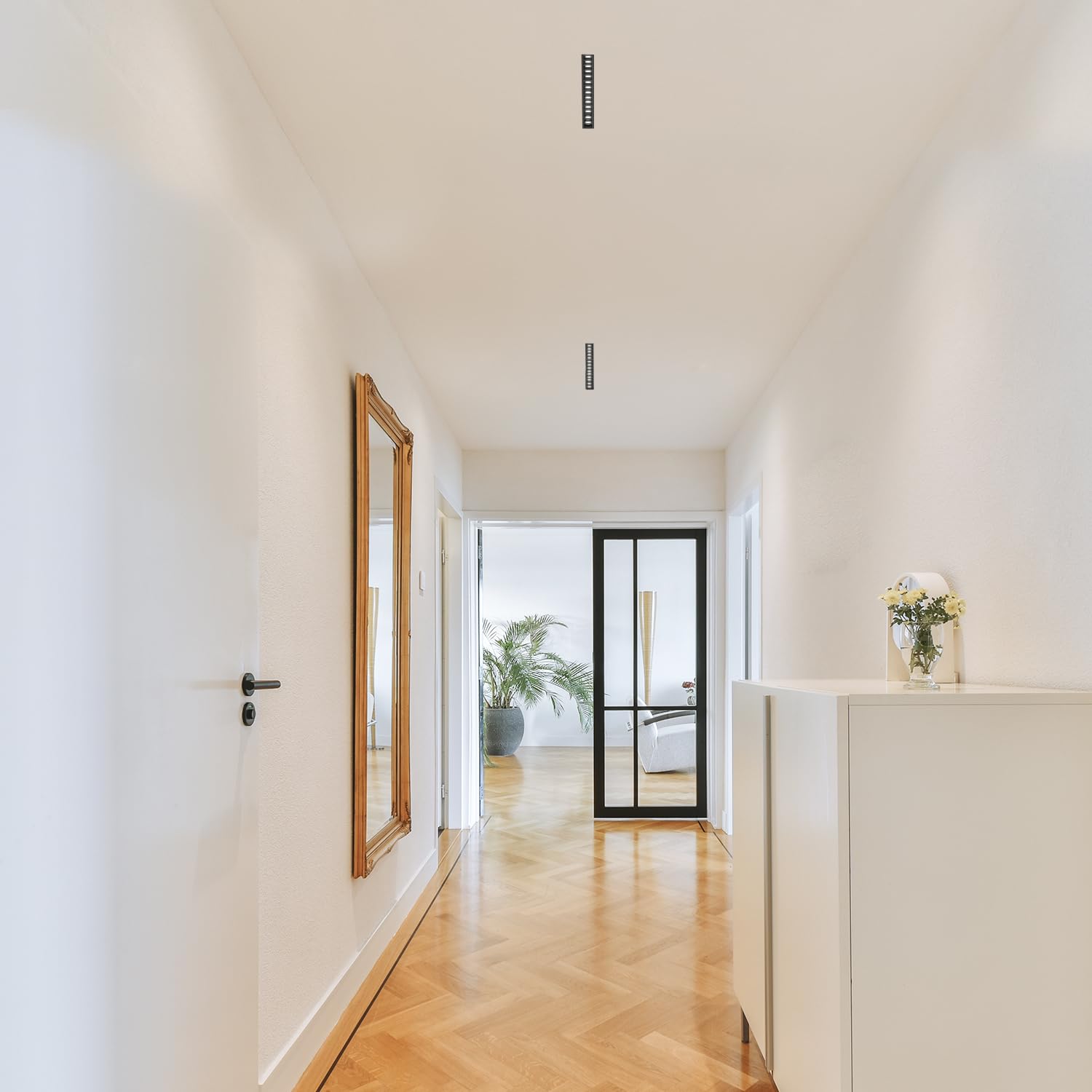 SCON 10W Foco Empotrable Regulable sin Marco, Luz Lineal LED (4000K - Luz Natural), Downlight con Controlador Certificado UL (Ángulo del Haz 30°/Ra85/TRIAC)