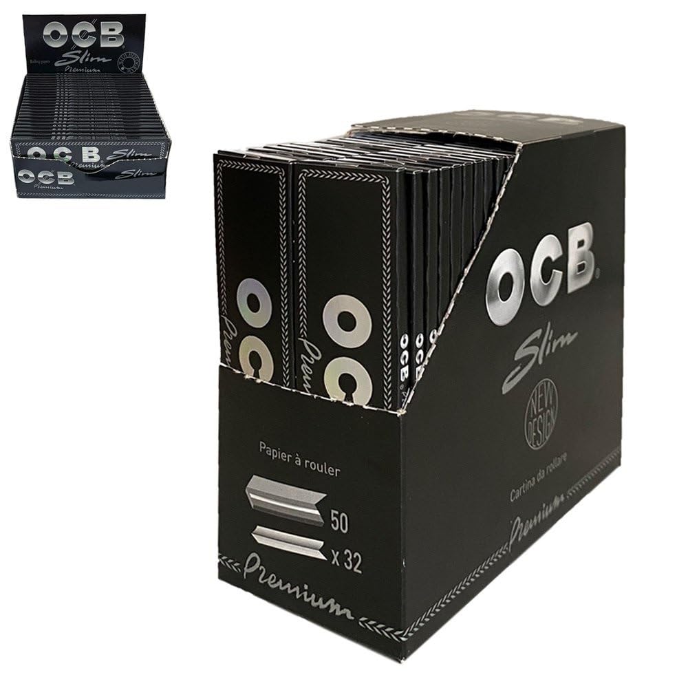 Ocb 1600 Pcs (50 Packs X 32 Pcs) Premium King Size Slim Cigarette Rolling Papers 1 Box