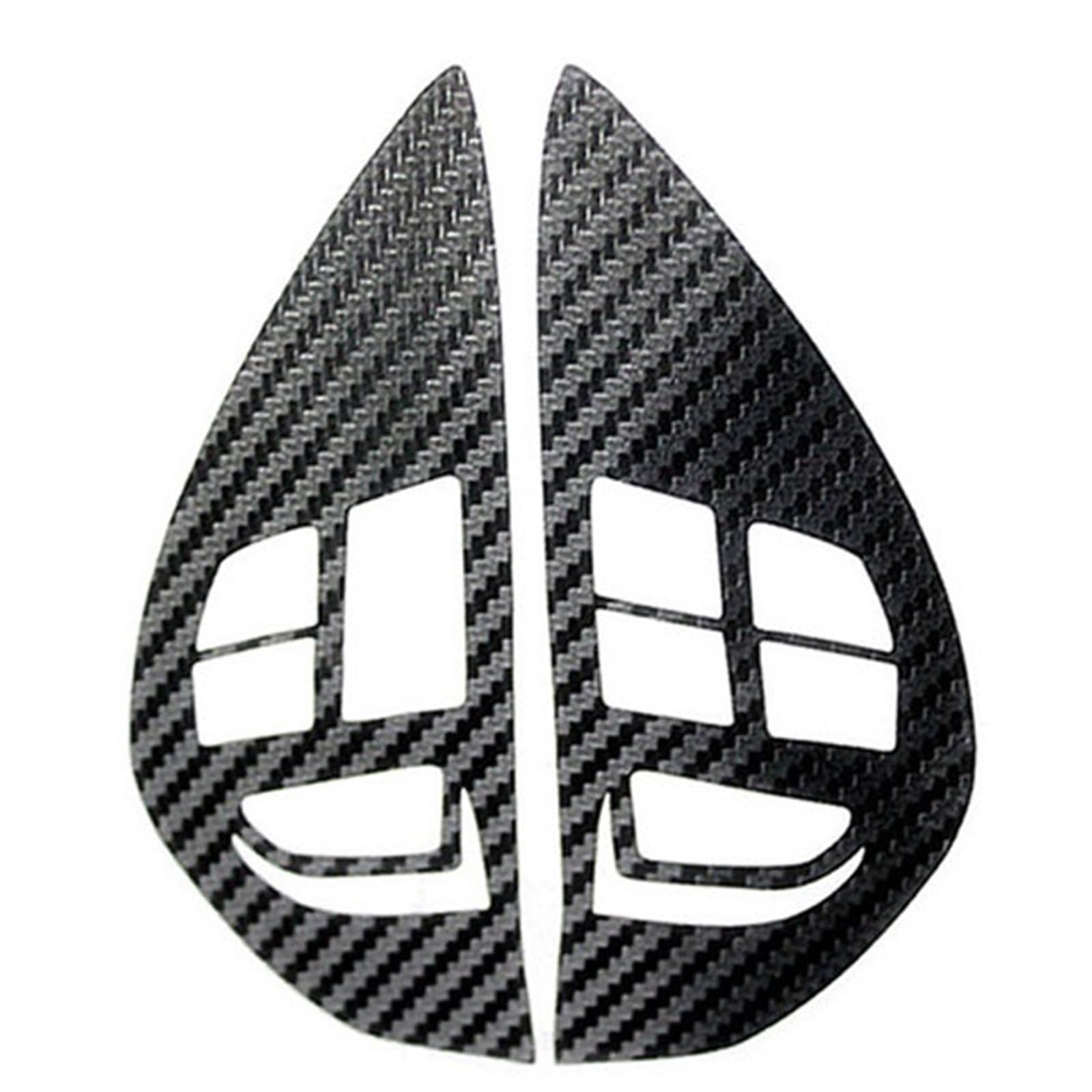 1pcs Car Steering Wheel Switch Control Sticker Carbon Fiber Car Interior Sticker(Black)