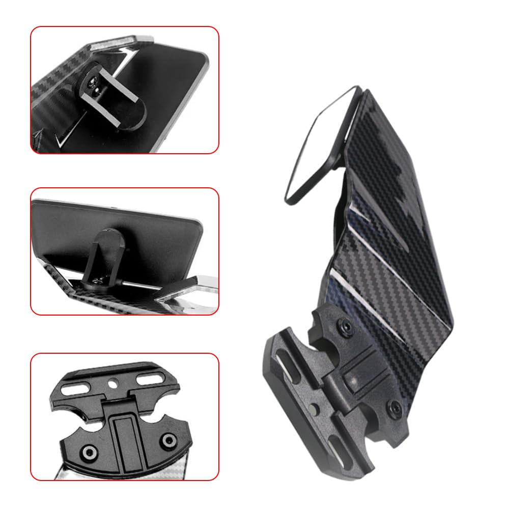 Baceyong Specchietti retrovisori per motocicletta, manubrio, specchietti laterali, compatibili con Yamaha YZF R1 R6 1998–2006, finitura in fibra di carbonio